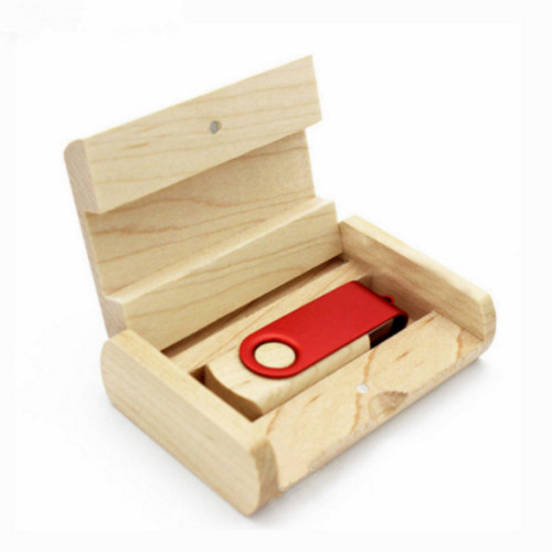 Clé USB à clip rotatif en bois