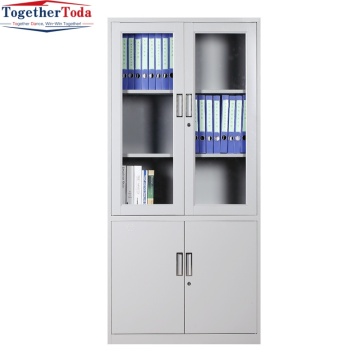 Metal Storage Office Cupboard with Glass Doors for Office