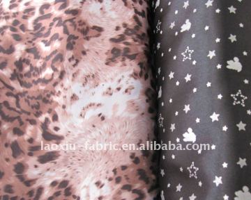 100 poly twist floral printed satin fabric