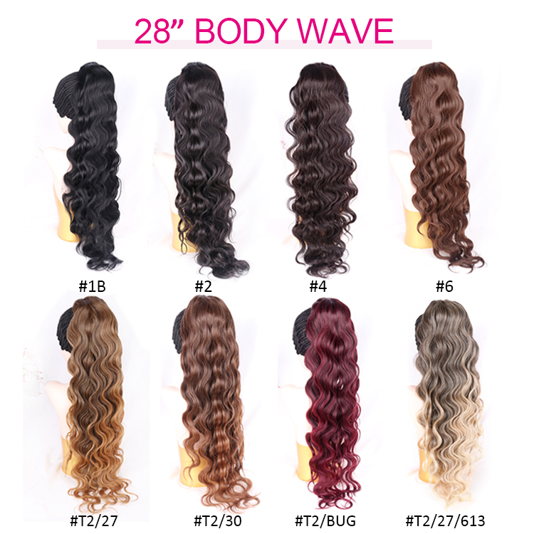Ponytails Drawstring Wholesale 2 Tone Color Afro Kinky Heat Resistant Curly Long Synthetic Yaki Hair Piece Ponytail