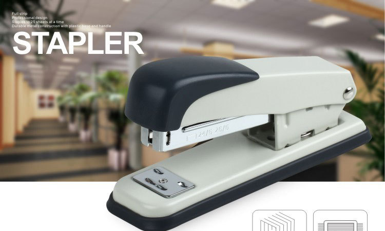 hot selling high quality standard 25 sheets bottom antislip durable metal stapler