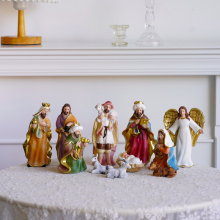 Witt 11-Piece Christmas Manger Set: A Religious Nativity Scene Craft Gift in Resin