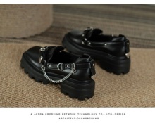 2021 British style square toes silver chain boots