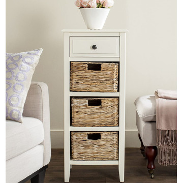 Wholesale Wooden Clothes Cabinet With Woven Basket Drawers