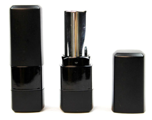 luxurious effect matte black  square shape plastic cosmetics lipstick tubes with lid