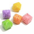 Decorative Cube Square Shaped Colorful Resin Beads Kawaii Cabochon For Handmade Craft Beads Charms Kids Bracelets Spacer