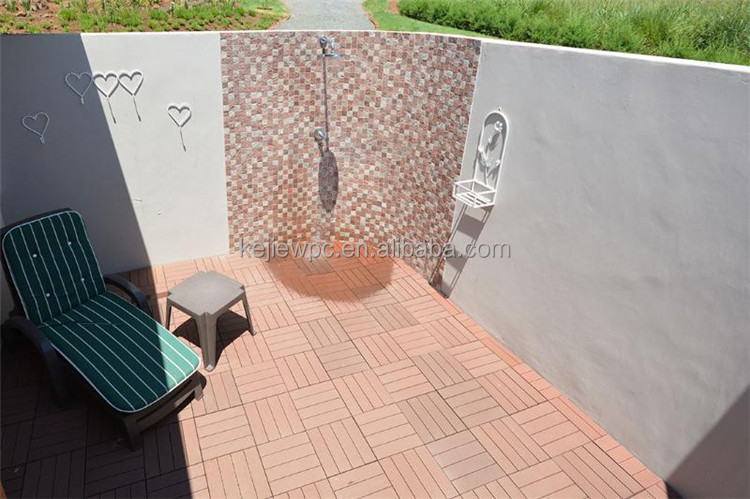 DIY Tile WPC Outdoor Decking Floor Plastics Wood Texture Waterproof New material