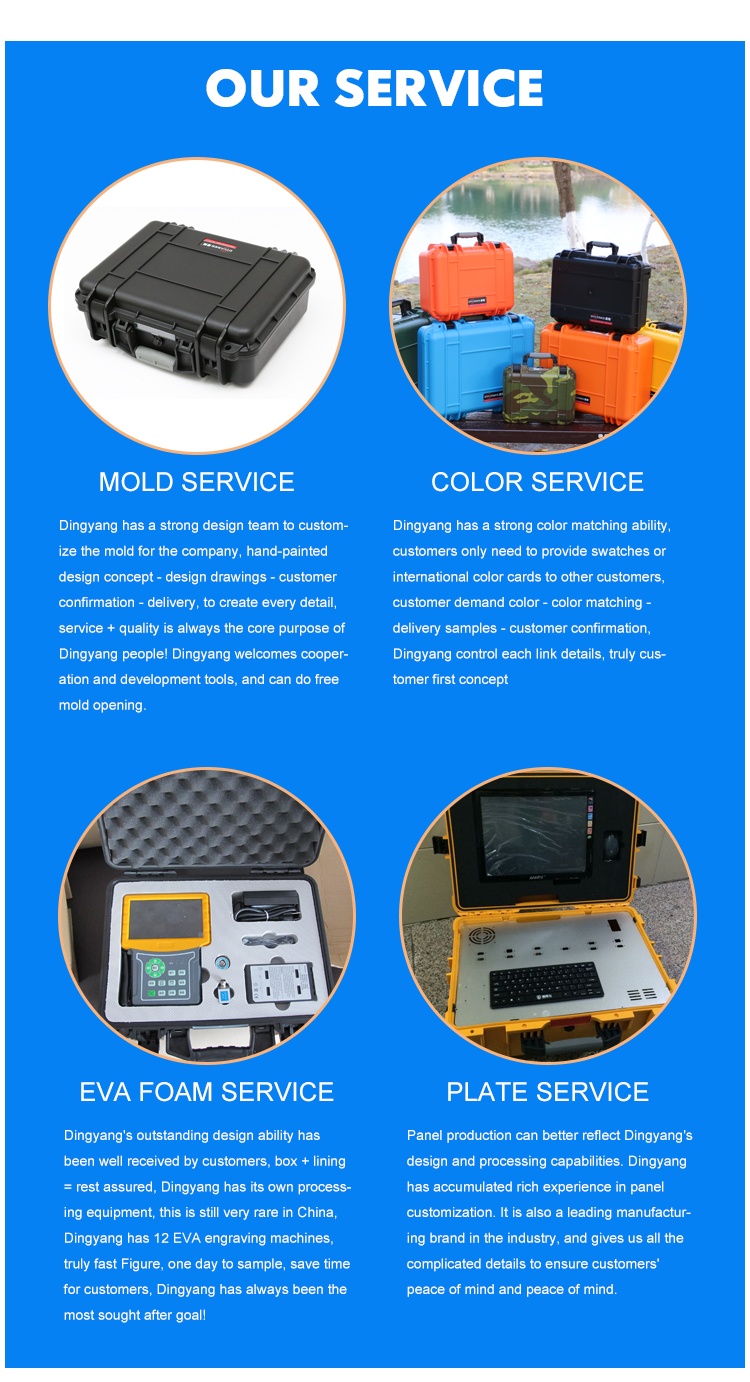 D2816 High Quality Waterproof and Shockproof Tool Storage Hard Plastic Waterproof Case With Customized Foam