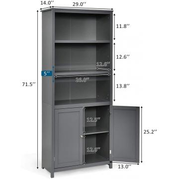 Standing Shelves Wooden Bookcase With Storage