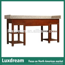 ADA Traditional cherry hotel bathroom vanity with solid wood legs