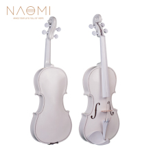 NAOMI White 4 strings Acoustic Violin 4/4 Fiddle Plastic Basswood 4/4 Violin With BrazilWood Bow Case For Beginner Student