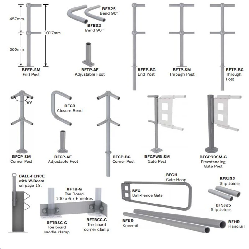 Steel Handrail Fence Barrier Ball Joint Stanchion Railing