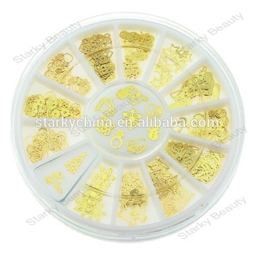 Super thin Metal Nail Art Charm Decorations Nail Accessories Golden Slice