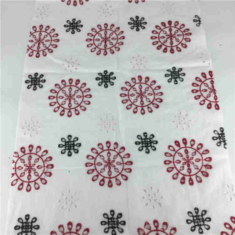 wholesale embroidered popular Lace multi color embroidery fabric cotton