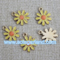 European Style Beautiful Charming Oil Driping Flower Metal Pendants 14MM