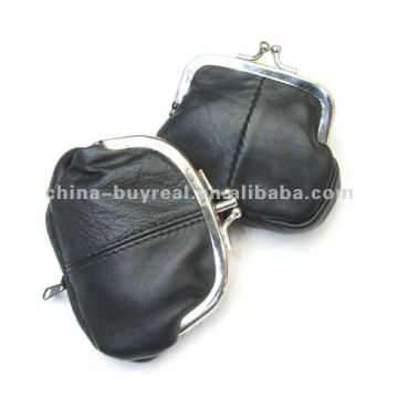 Round Leather Coin Purse