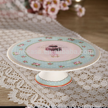 8 Inches New Bone China Ceramic Cake Plate with Stand