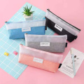 Popular simple color embroidery partysu pu pencil case