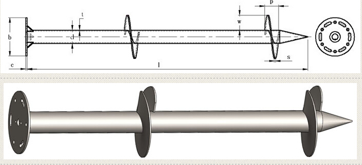 flange screw pile 