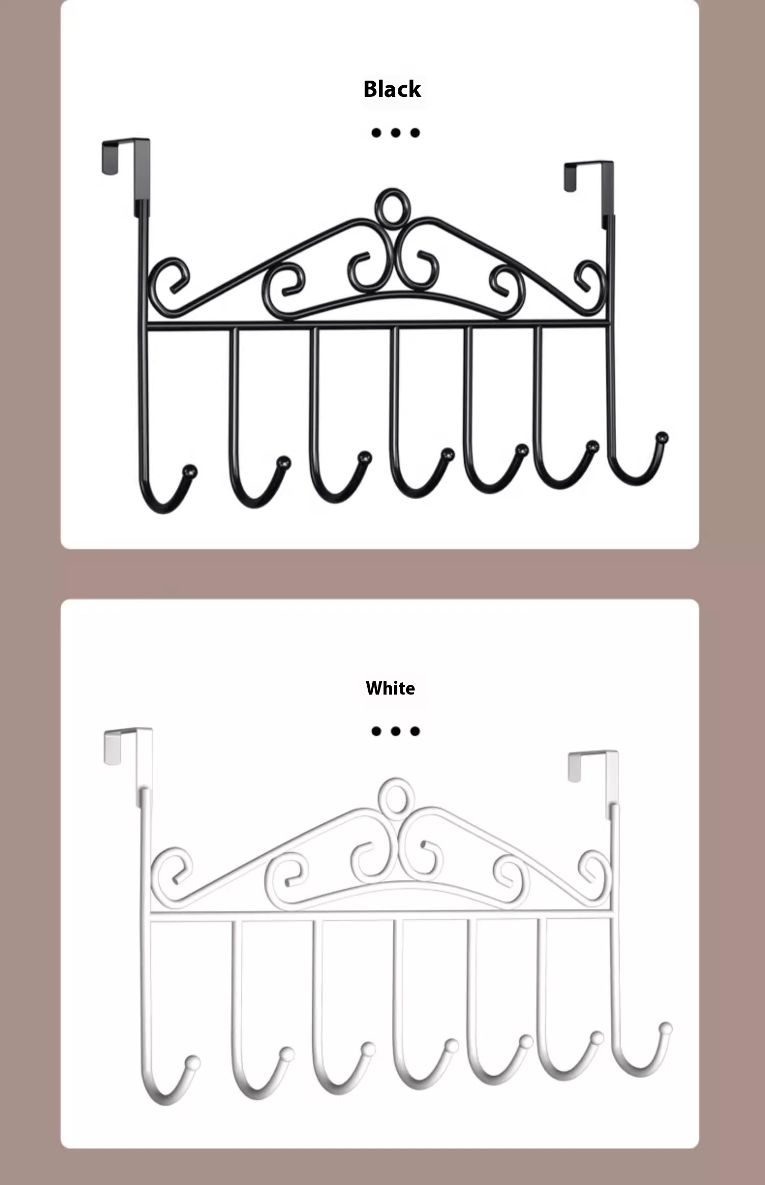 قفسه چند منظوره بالای در با قلاب Multifunctional Over Door Rack with Hooks