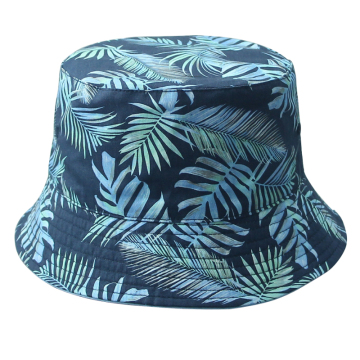 Custom Logo Palm Leaf Printing Bucket Hats