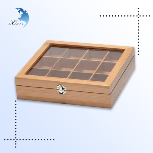 Best selling new arrival glossy screen printed bamboo clear box with lid