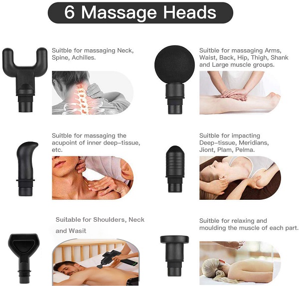 6 Head electric massage gun