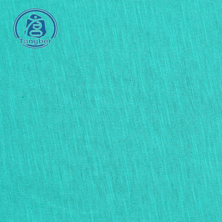 China wholesale products 100% spun polyester slub jersey fabric for tshirts