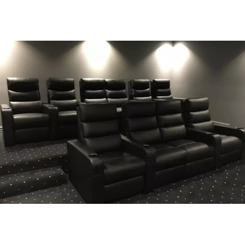 I Shaped Leather Cinema Reclinable Sofa