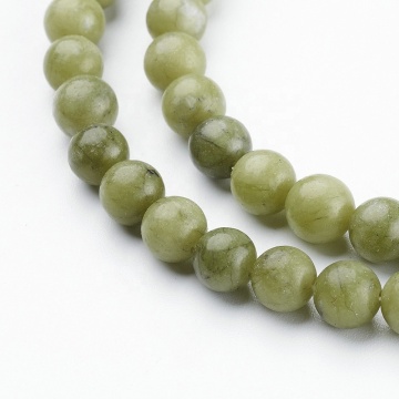 6mm Olive Drab Natural Taiwan Jade Gemstone Round Beads: Pandahall Collection