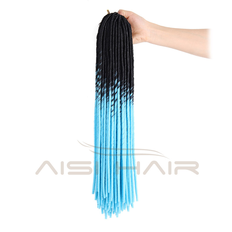 Aisi Hair Heat Resistant Ombre Colors Dreadlocks Braid Extensions For Black Women Synthetic Long Style Braid Hair