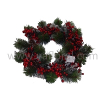 2015 top sale artificial red berries christmas wreath christmas hanging decoration