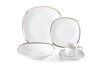 20pcs gold line square hand painted dinnerware