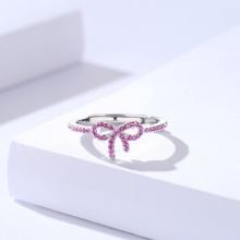 Hot-Selling Micro-Inlaid Zircon Bow Fashion Design Light Luxury Women's Index Finger Ring