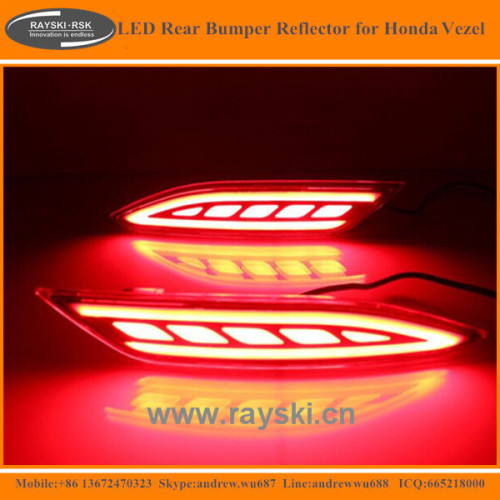 High Quality LED Rear Bumper Reflector for Honda Vezel Hot Selling LED Rear Bumper Lights for Honda Vezel 2015-2016