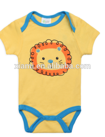 top fashion 100% cotton bright yellow lively lion patern kids fashion stores