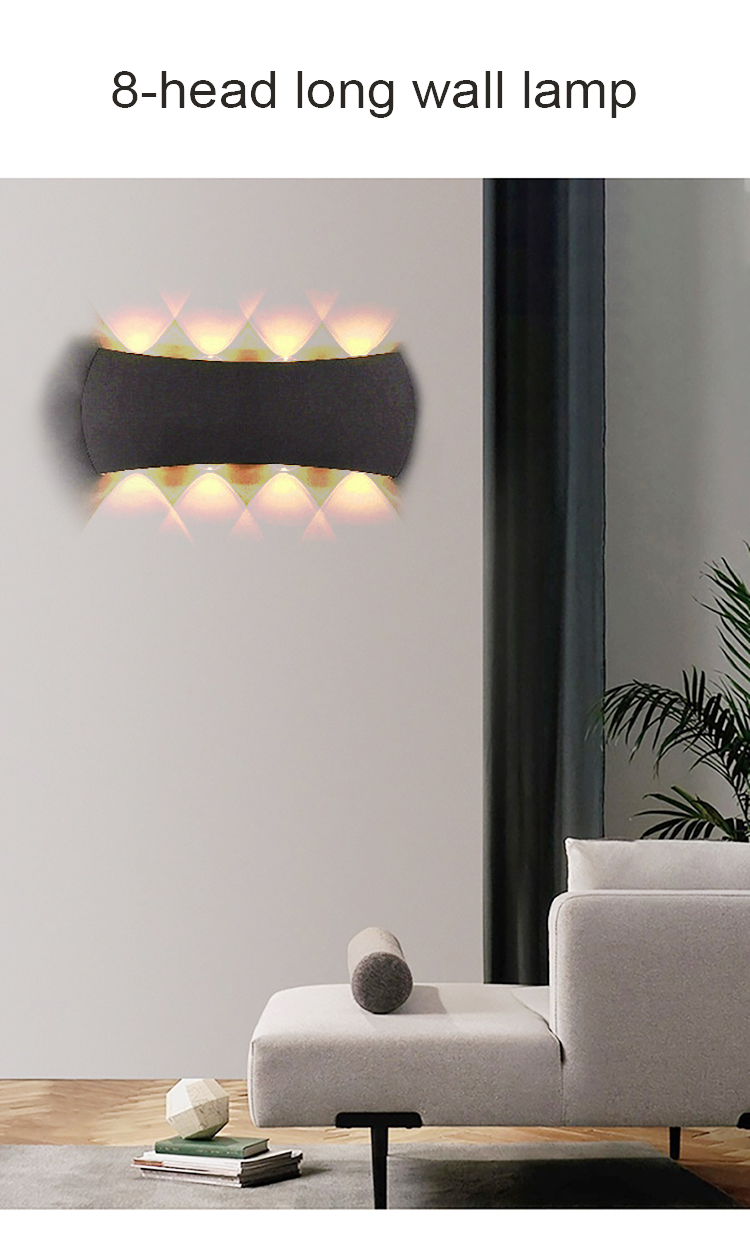 8*1W Wall Light LED Waterproof IP65 Outdoor aluminum Wall Lamps Bedside Decoration Outdoor Balcony Light