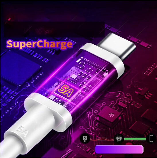 Customize OEM  5A USB 3.1  High Speed Data 1m  Type C Cable For Huawei USB-C Fast Charging Charger