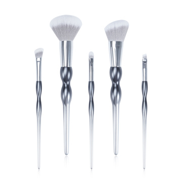 Merrynice new arrival private label silver black gradient handle 5Pcs brush makeup brush set