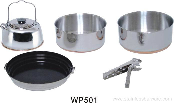 Stainless steel gsi pot set for family outdoor