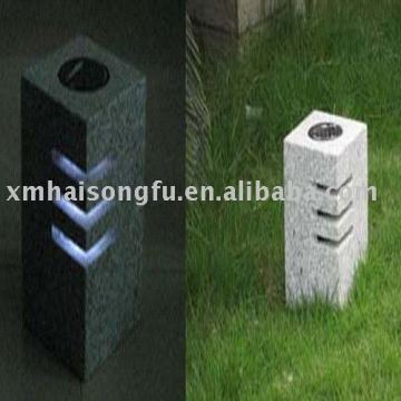 stone garden lamp,granite solar lamp,solar garden alarm