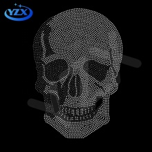 Custom Hotfix Skull Rhinestone Transfer for Zip Up Hoodies