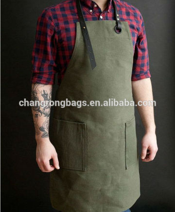 Mens Rust Waxed Canvas & Horween Leather Apron, heavy canvas aprons, waxed rugged canvas aprons , heavy canvas aprons supplier