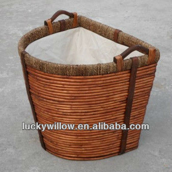 3pcs large willow &wood baskets direct supplier