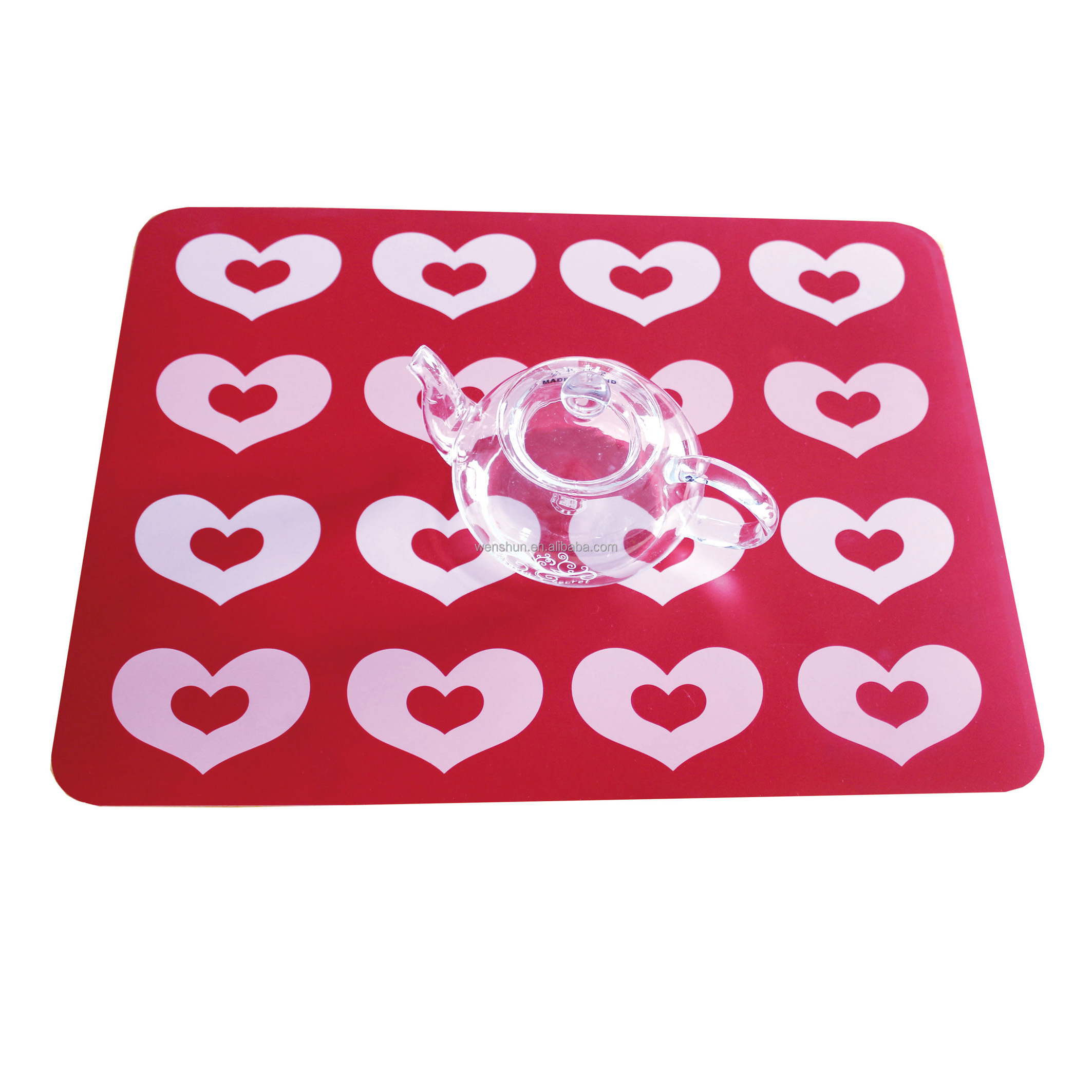 Custom Design Decoration 100% Food Grade 12" X 18" Square Kitchen Table Mat