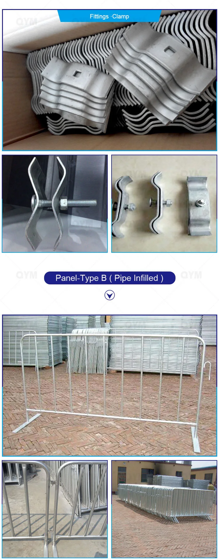 Temporary Swimming Pool Fence Galvanized Crowd Control Barrier Fence