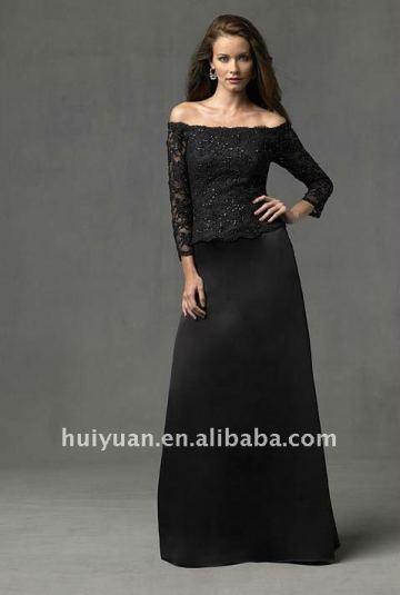 black long sleeve mother of bride dress