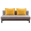 Armless Three-Seater Couch Grey Futons Sofa Bed