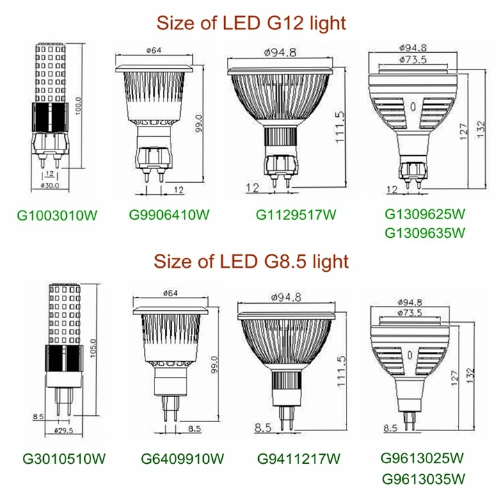 Dimmable LED G12 Light 20W 360 Degree Corn Light G12 Base