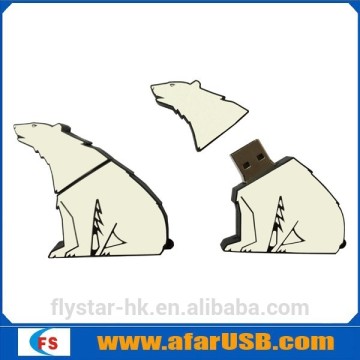 Polar bear usb flash drive oem white bear usb sea bear shape usb drive